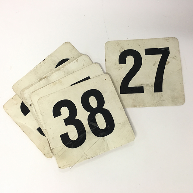 TABLE NUMBERS, Black On White (Aged)